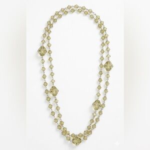 Vintage Green Glass Bead Necklace 24”